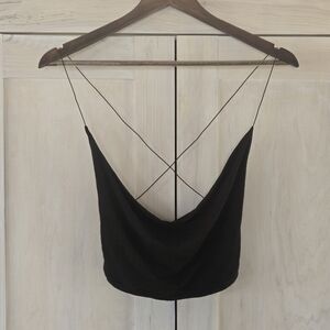Joah Brown Black Crop Top